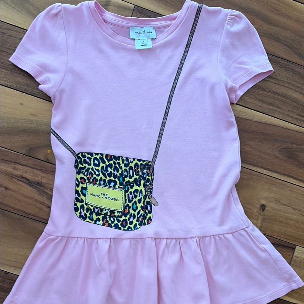 The Marc Jacobs Pink Tee Dress with Leopard Crossbody Print
